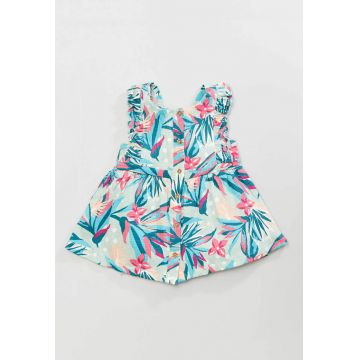 Rochie evazata cu model floral Rochie evazata cu model floral