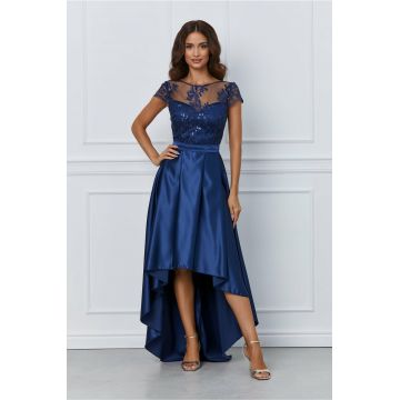 Rochie MBG bleumarin cu lungime asimetrica