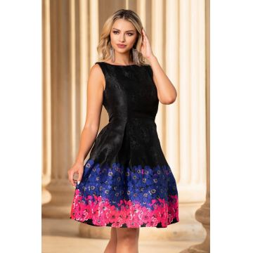 Rochie MBG de ocazie neagra cu broderie florala