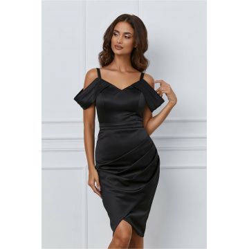 Rochie MBG neagra cu manecute cazute