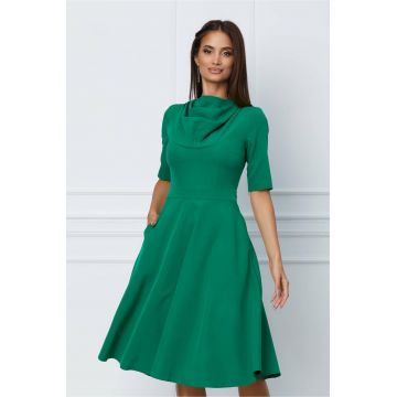 Rochie Moze verde cu guler lasat