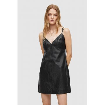 AllSaints rochie culoarea negru, mini, drept