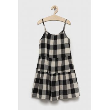 GAP rochie din bumbac pentru copii culoarea negru, mini, evazati