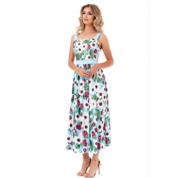 Rochie evazata cu imprimeu floral