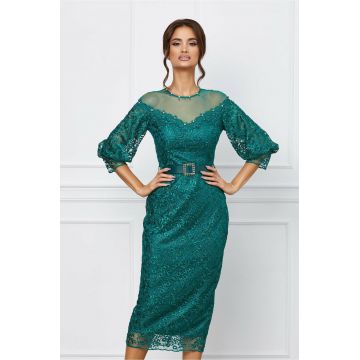 Rochie Sasha verde din dantela