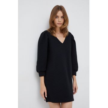 Sisley rochie culoarea negru, mini, drept