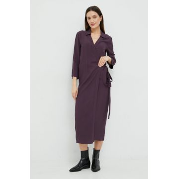 Sisley rochie culoarea violet, maxi, drept
