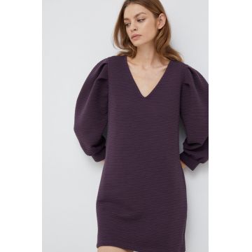 Sisley rochie culoarea violet, mini, drept