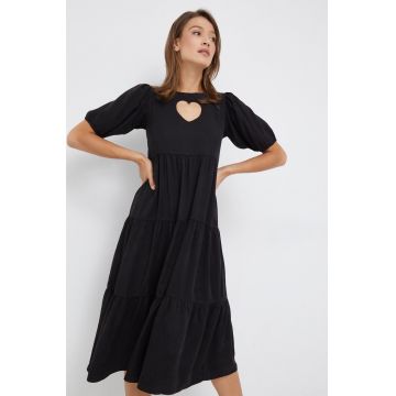 Desigual rochie culoarea negru, midi, evazati