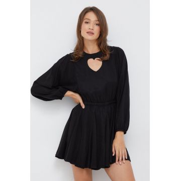 Desigual rochie culoarea negru, mini, evazati