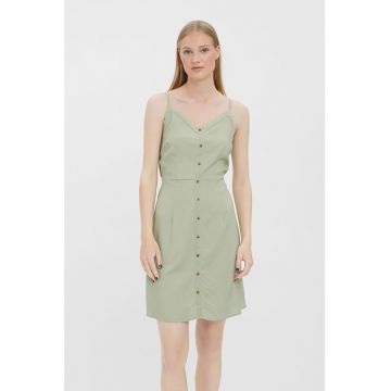Rochie cu nasturi decorativi - fara maneci
