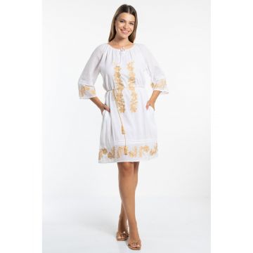 Rochie dama tip ie traditionala model bej