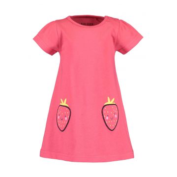 Rochie-tricou de bumbac cu imprimeu cu fructe
