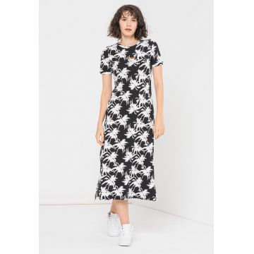 Rochie-tricou midi cu imprimeu