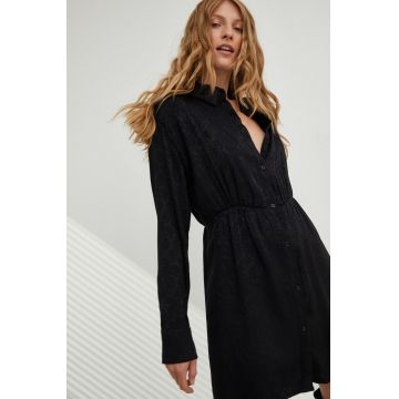Answear Lab rochie culoarea negru, mini, evazati
