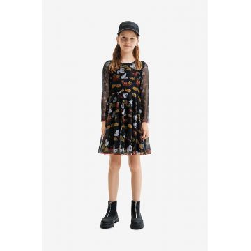Desigual rochie fete culoarea negru, mini, evazati