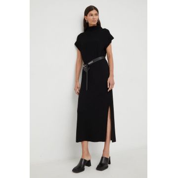 Drykorn rochie culoarea negru, maxi, drept