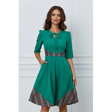 Rochie Moze verde cu carouri