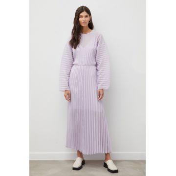 Samsoe Samsoe rochie culoarea violet, maxi, evazati