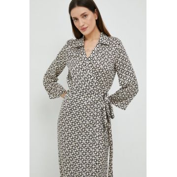 Sisley rochie culoarea bej, maxi, drept