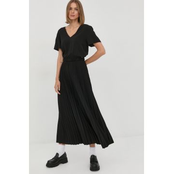 Armani Exchange rochie culoarea negru, maxi, drept