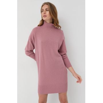 Marella rochie din amestec de lana culoarea roz, mini, drept