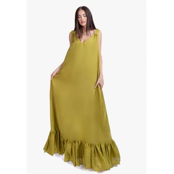 Rochie maxi lejera cu decolteu in V