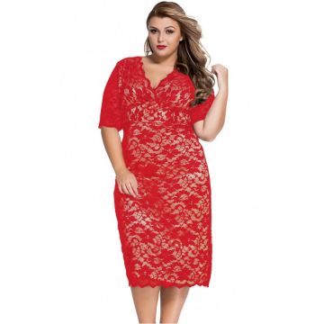 Rochie Din Dantela Red Intuition XXL