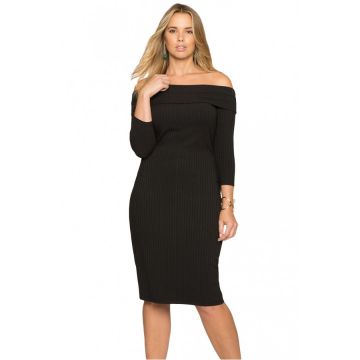 Rochie XXL Black Ribbed