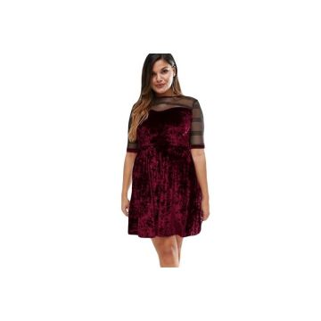 Rochie XXL Velvet Swing Bordo