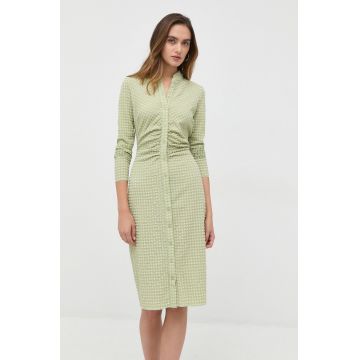 Notes du Nord rochie culoarea verde, midi, drept