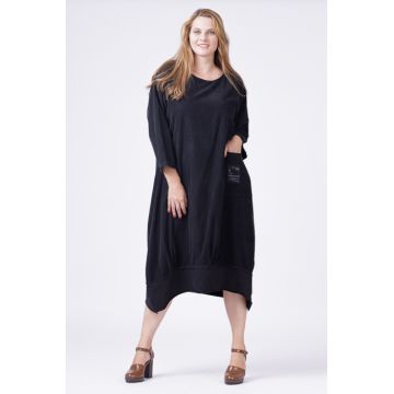 Rochie lalea din catifea reiata neagra