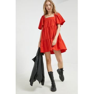 Abercrombie & Fitch rochie culoarea rosu, mini, evazati