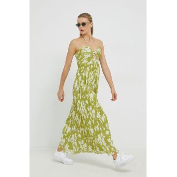 Abercrombie & Fitch rochie culoarea verde, midi, evazati