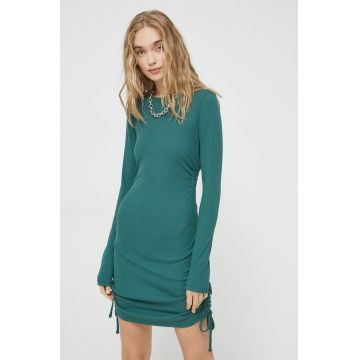 Hollister Co. rochie culoarea verde, mini, mulata