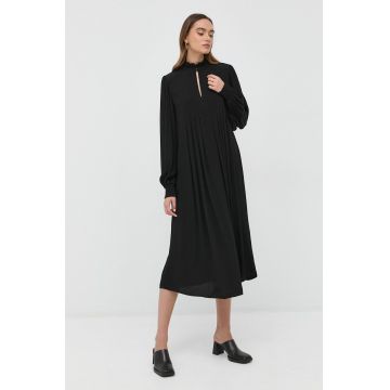 Notes du Nord rochie culoarea negru, maxi, drept