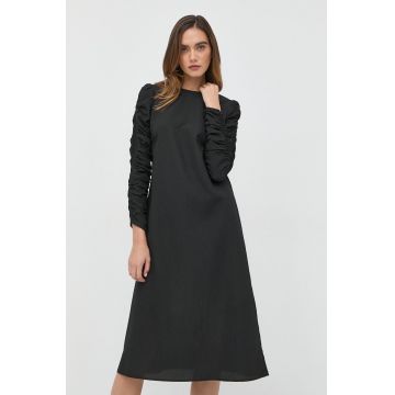 Notes du Nord rochie culoarea negru, midi, drept