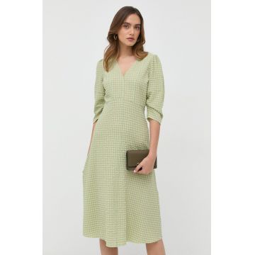 Notes du Nord rochie culoarea verde, midi, evazati