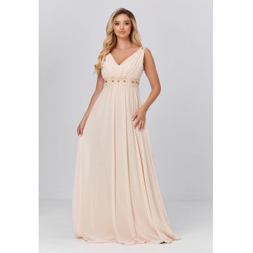 Rochie maxi cu talie empire si strasuri