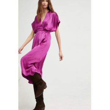 Answear Lab rochie culoarea roz, maxi, oversize