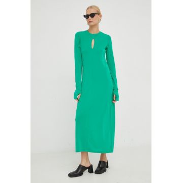 Herskind rochie culoarea verde, midi, mulata