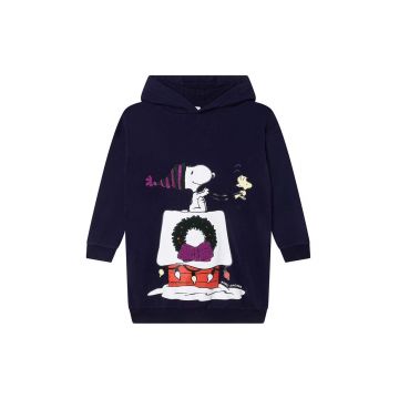 Marc Jacobs rochie din bumbac pentru copii culoarea albastru marin, mini, drept Marc Jacobs rochie din bumbac pentru copii culoarea albastru marin, mini, drept