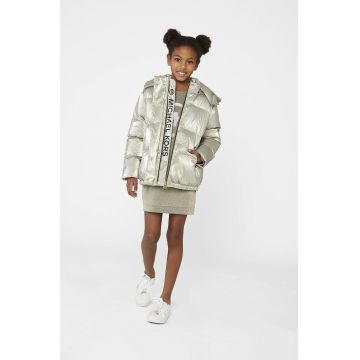 Michael Kors rochie din bumbac pentru copii culoarea auriu, mini, oversize