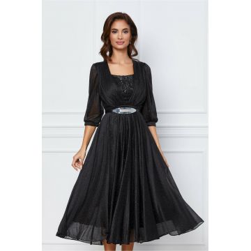 Rochie Anemona neagra cu glitter