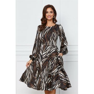 Rochie Isabela neagra cu animal print