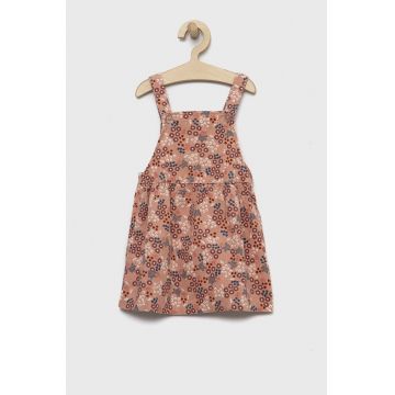 United Colors of Benetton rochie din bumbac pentru copii culoarea roz, mini, evazati