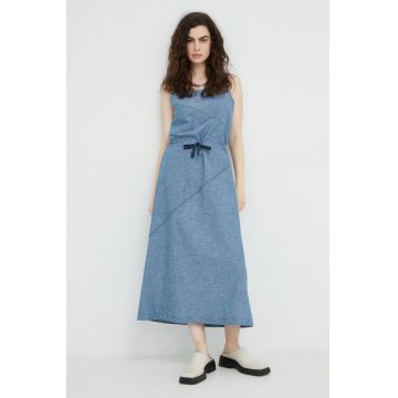 G-Star Raw rochie din amestec de in midi, evazati