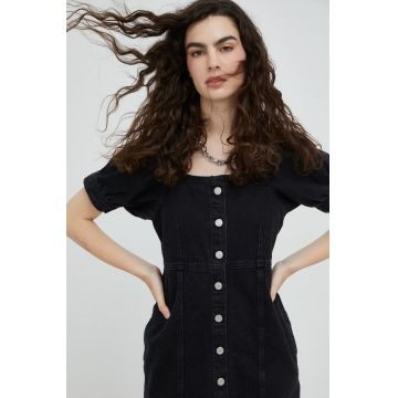 Levi's rochie jeans culoarea negru, mini, mulata