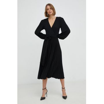 Nissa rochie culoarea negru, mini, evazati