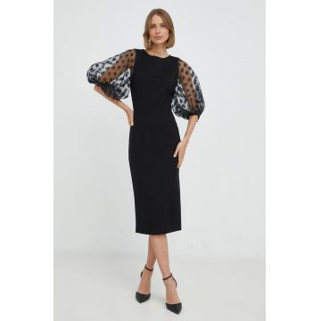 Nissa rochie culoarea negru, mini, mulata